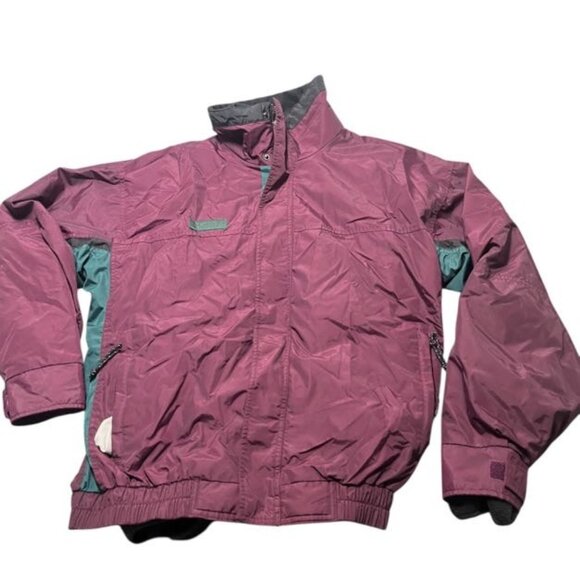 Columbia Windbreaker Jacket Men's Medium Burgundy Long Sleeve Full Zip Outdoor - Picture 1 of 4